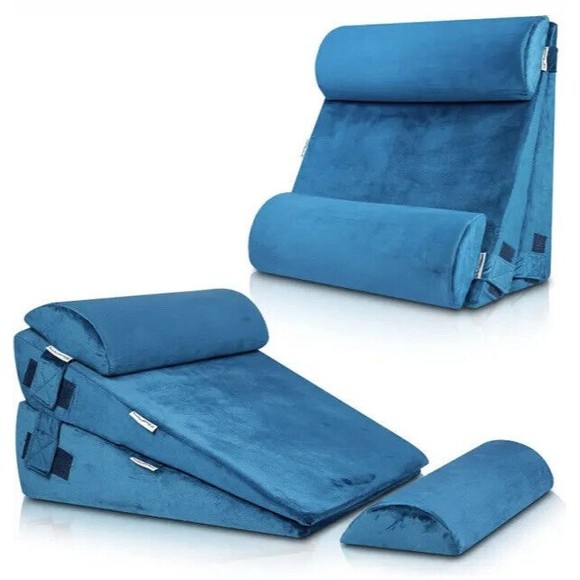 Lunix Adjustable 4pcs Memory Foam for Back, Neck, Leg Pain Relief Wedge Pillow - Picture 1 of 6